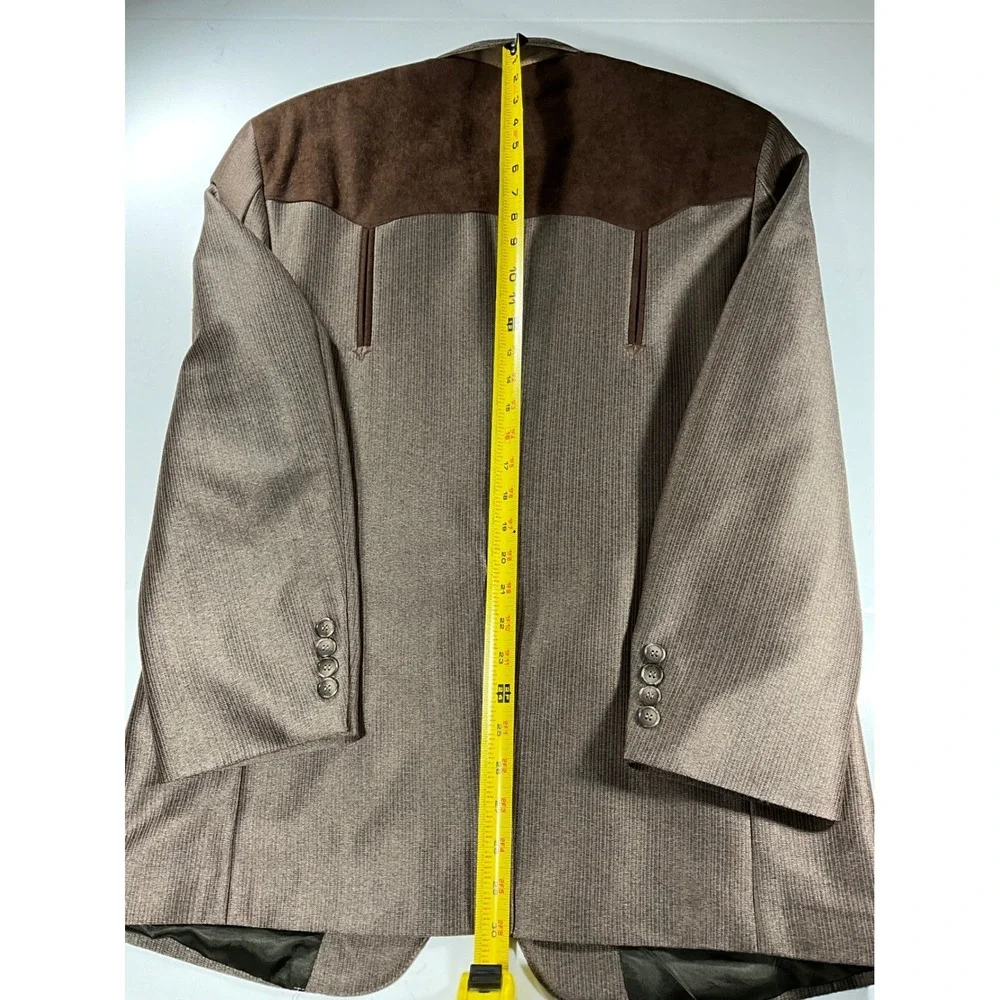 Sheplers Vintage Western Blazer Brown Faux Suede Yoke Sport Coat Mens 42R